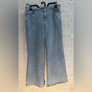 Women's Light Blue wide leg flare